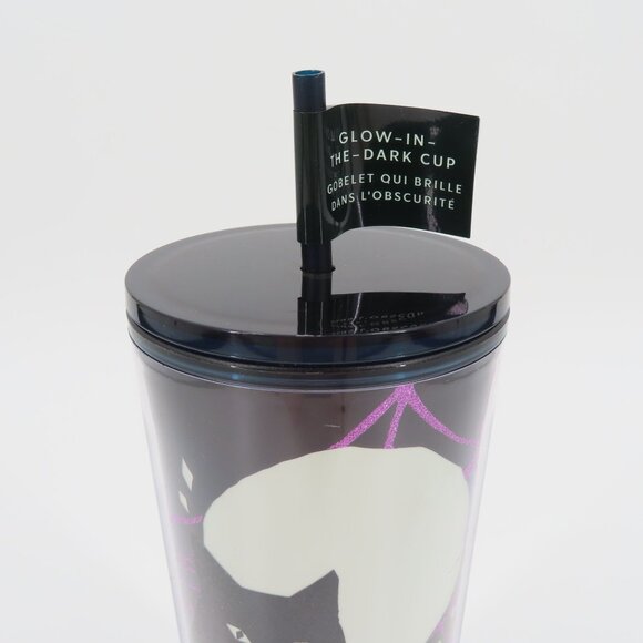 Starbucks 2021 Glow in the Dark Black Cat Moon Halloween Tumbler 24 Oz NEW NWT - Picture 4 of 10